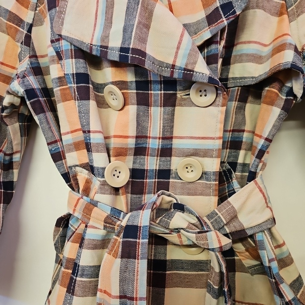 Charlotte Russe Plaid Peacoat Jacket Size S Women's Boho Casual Y2K - Picture 3 of 10